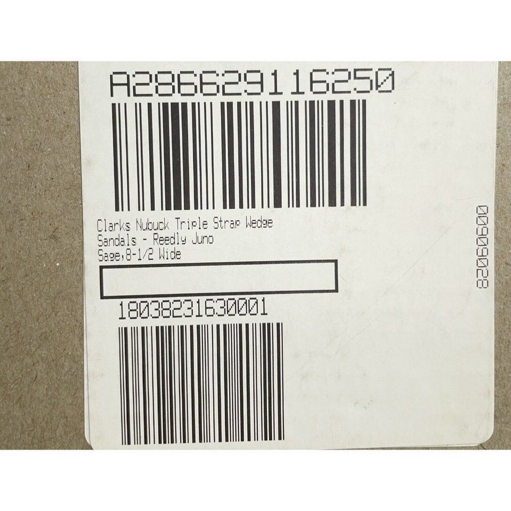 Clarks Reedly Juno Sandal Nubuck Triple Strap Wedge Sage Soft Cushion Size 8.5 W - Picture 12 of 12